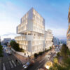 GATEWAY BUSINESS: A high-rise mixed-use building with contemporary office space and retail stores.